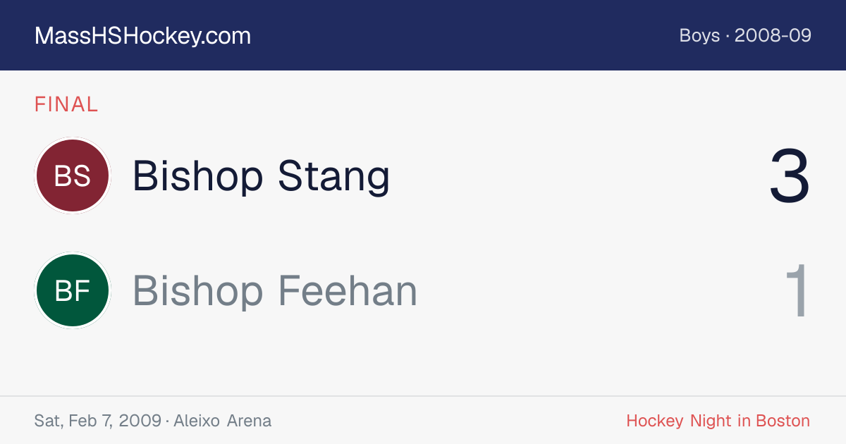Bishop Stang at Bishop Feehan score card