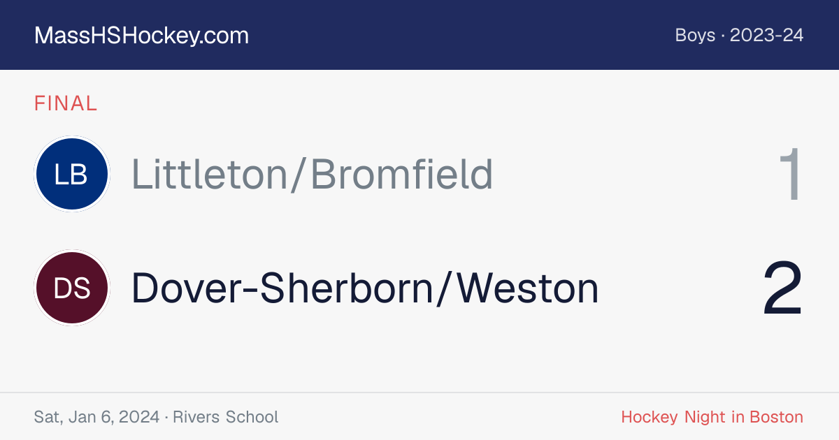 Littleton/Bromfield at Dover-Sherborn/Weston score card