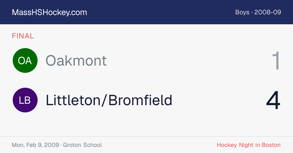 Oakmont at Littleton/Bromfield score card