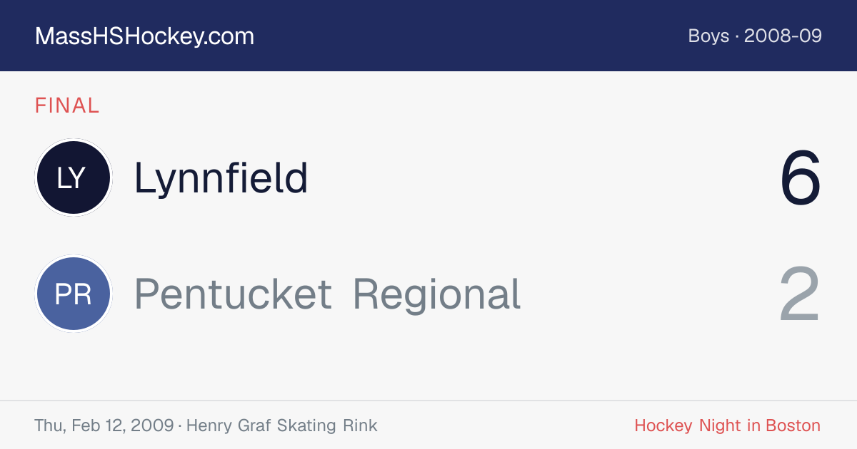 Lynnfield at Pentucket Regional score card