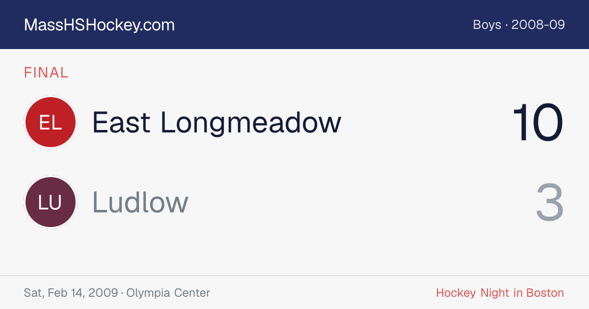 East Longmeadow at Ludlow score card