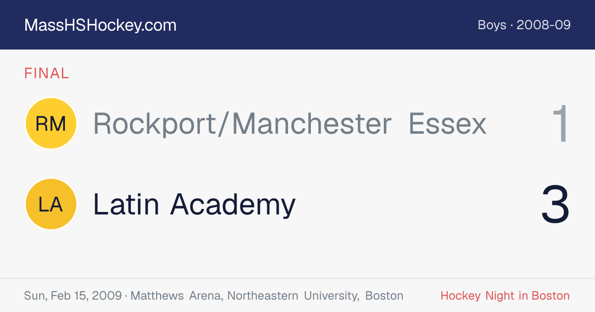 Rockport/Manchester Essex at Latin Academy score card