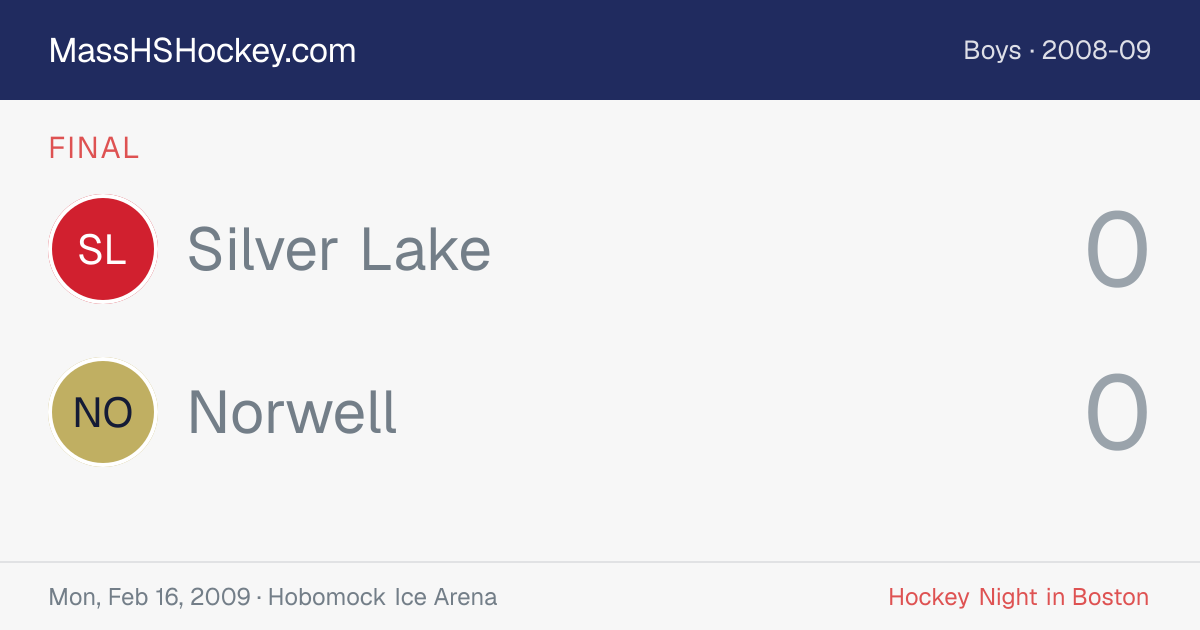 Silver Lake at Norwell score card