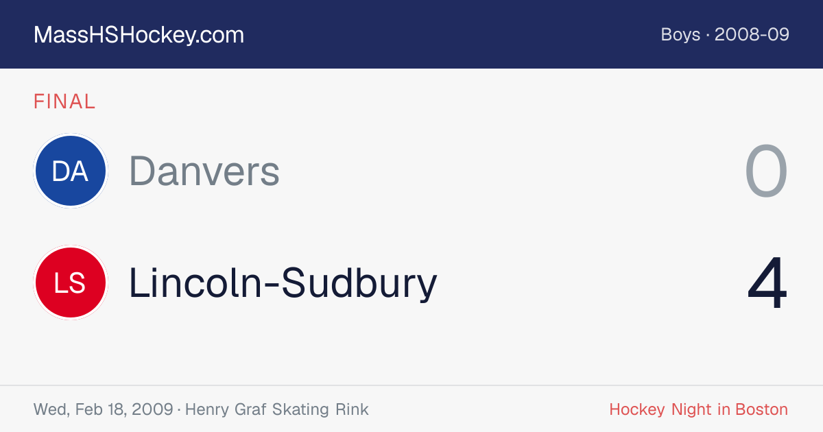Danvers at Lincoln-Sudbury score card