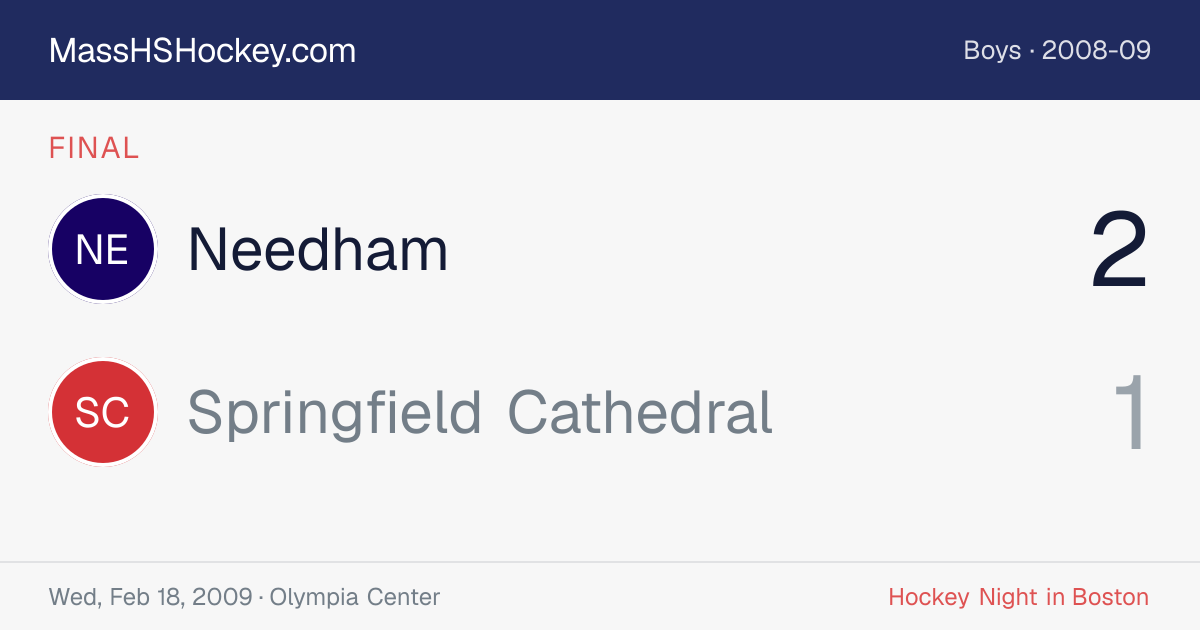 Needham at Springfield Cathedral score card