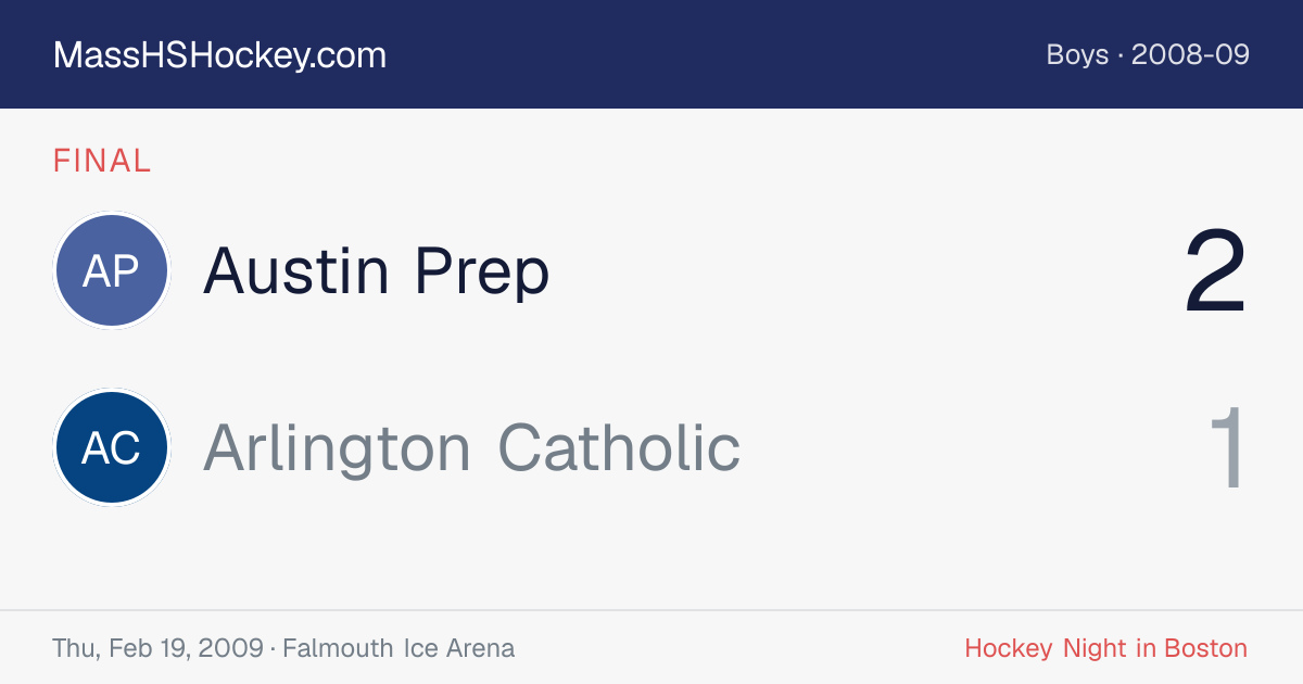 Austin Prep at Arlington Catholic score card