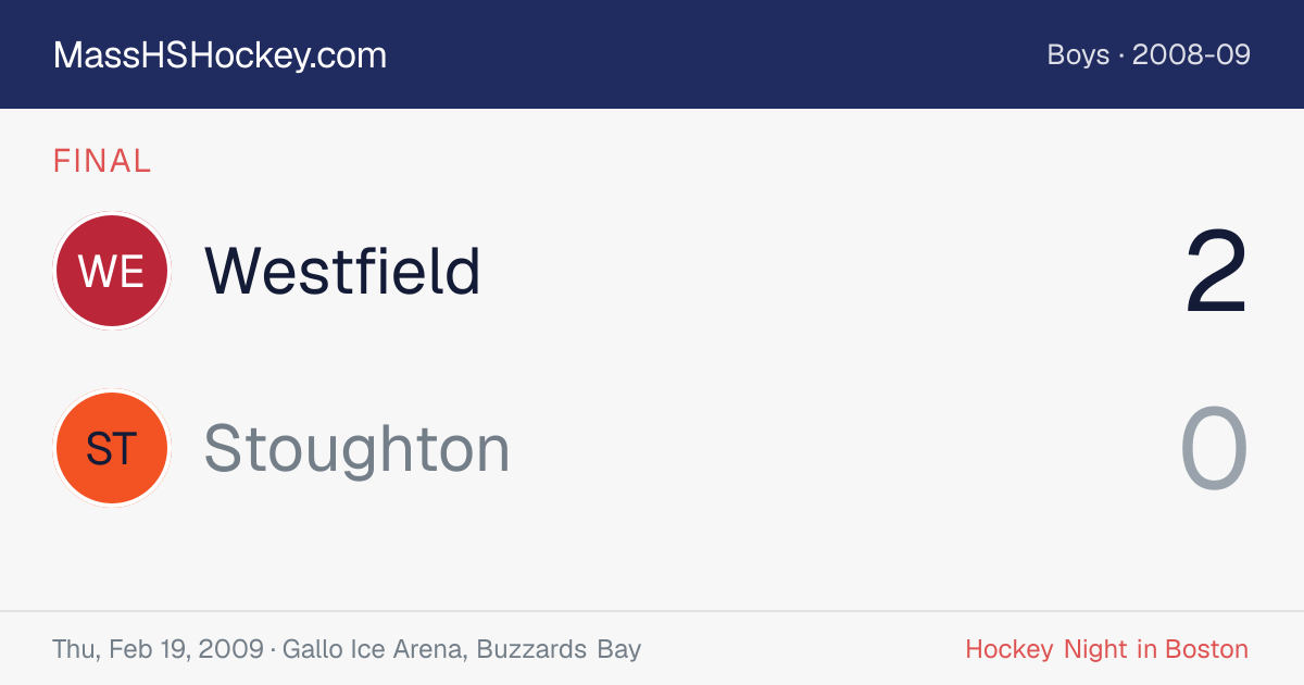 Westfield at Stoughton score card