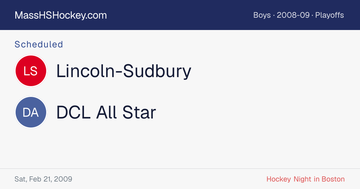 Lincoln-Sudbury at DCL All Star score card