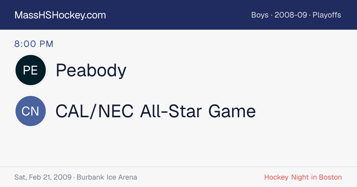 Peabody at CAL/NEC All-Star Game score card