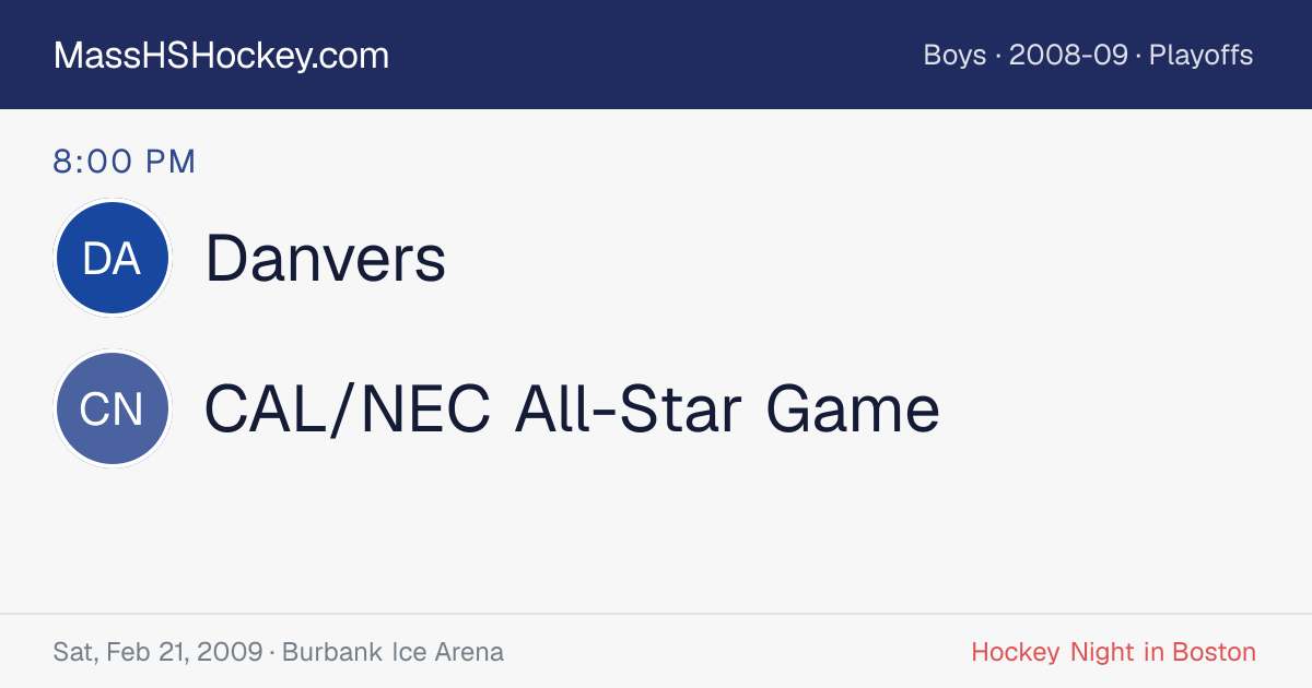 Danvers at CAL/NEC All-Star Game score card