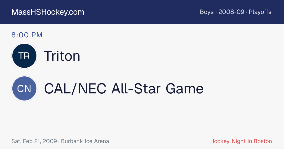 Triton at CAL/NEC All-Star Game score card