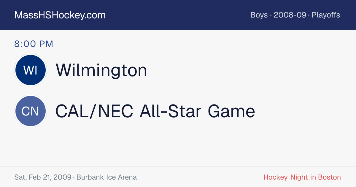 Wilmington at CAL/NEC All-Star Game score card
