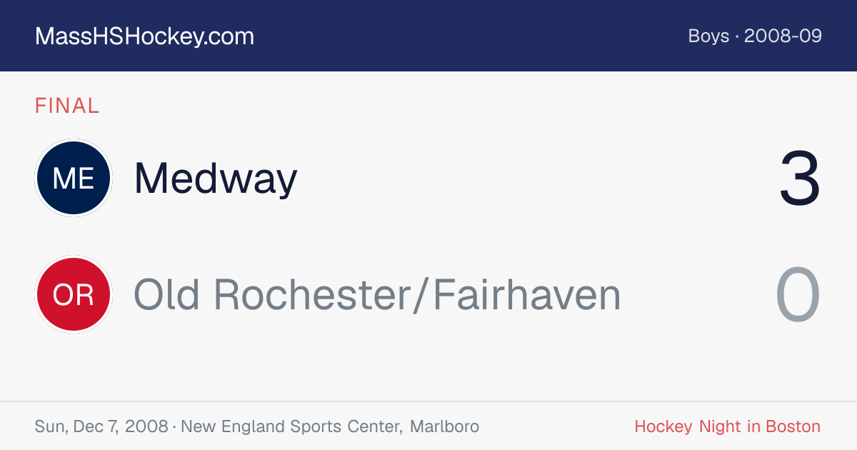 Medway at Old Rochester/Fairhaven score card