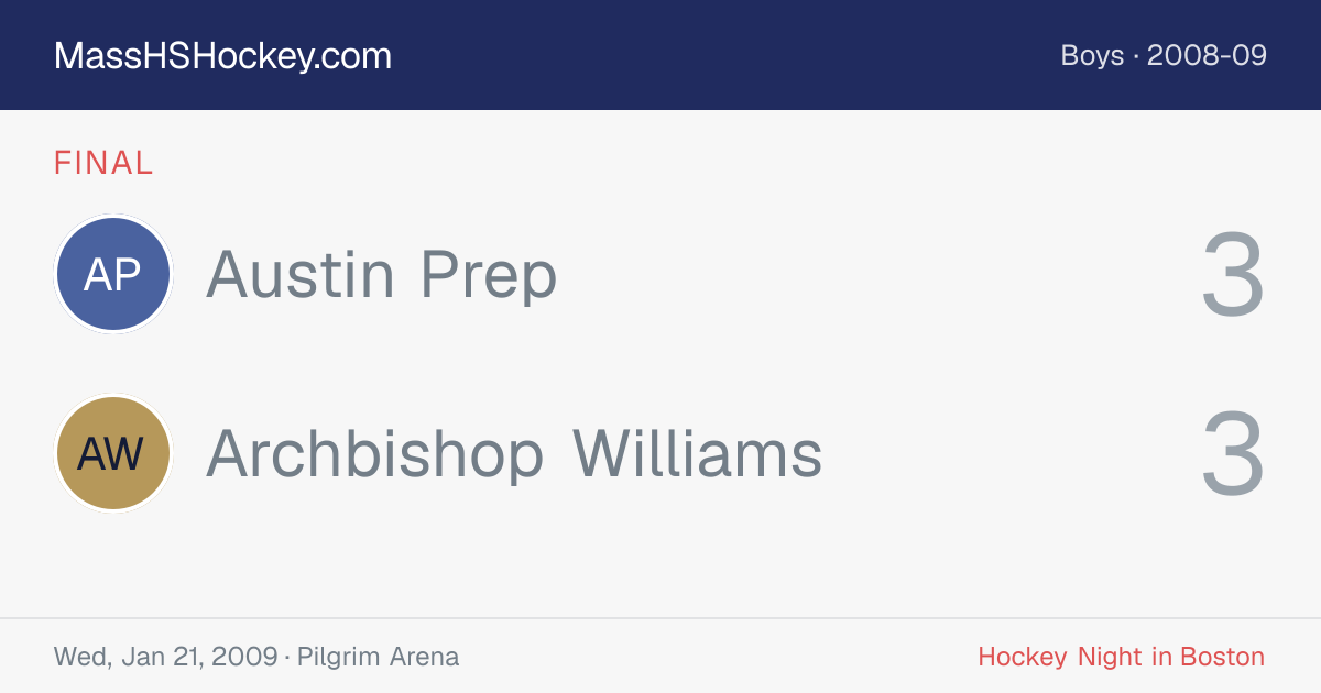 Austin Prep at Archbishop Williams score card