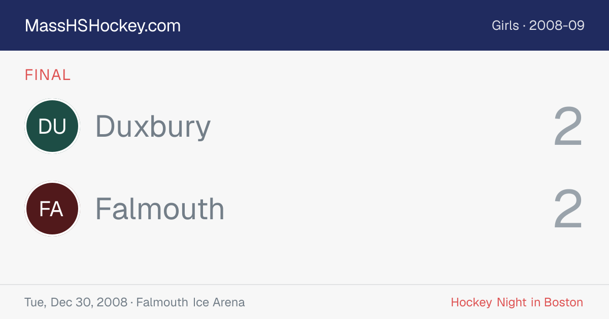 Duxbury at Falmouth score card