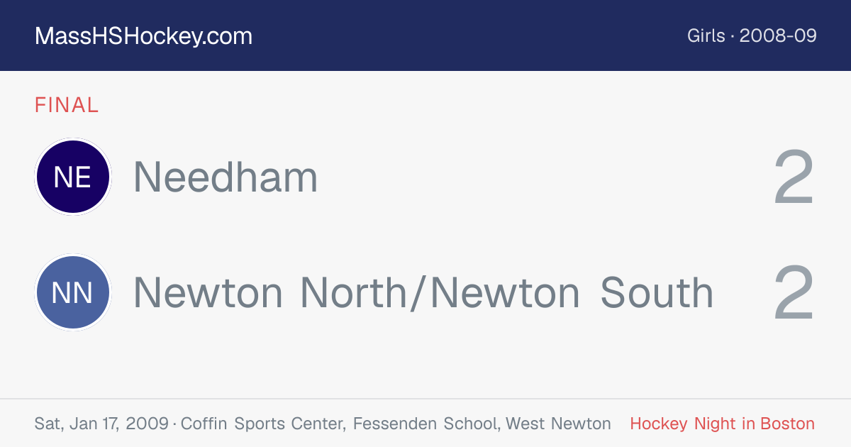 Needham at Newton North/Newton South score card