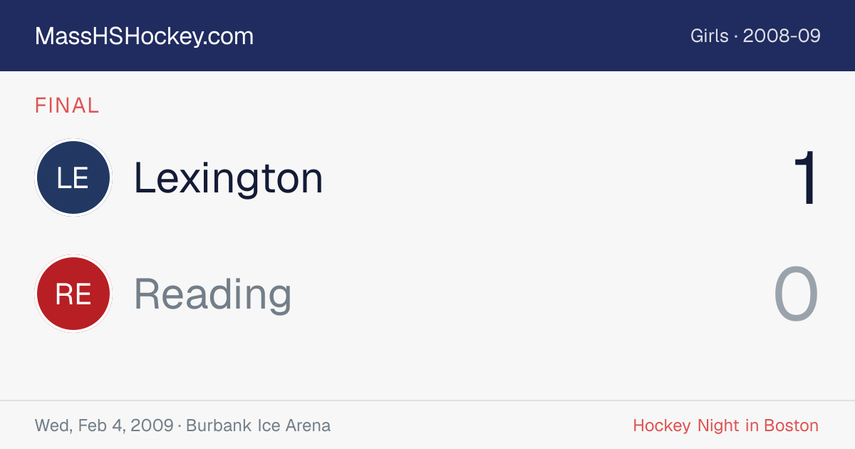 Lexington at Reading score card