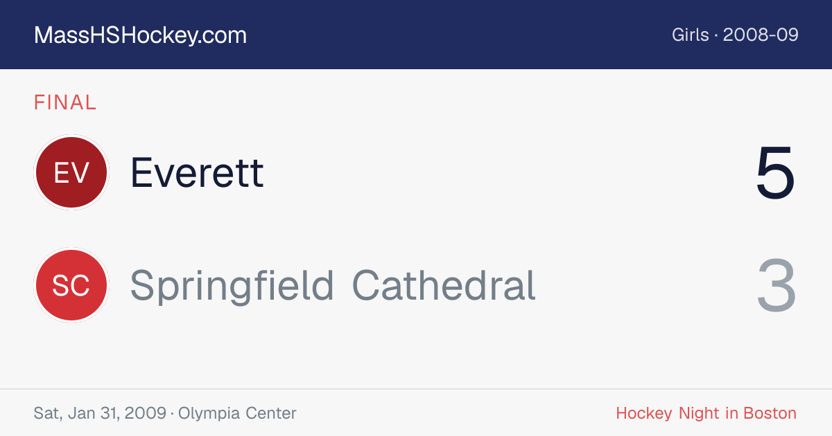 Everett at Springfield Cathedral score card