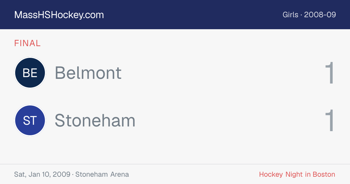 Belmont at Stoneham score card