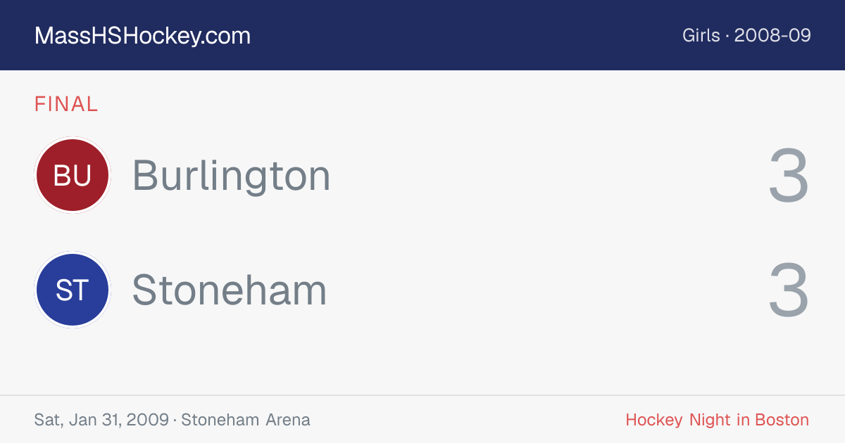 Burlington at Stoneham score card
