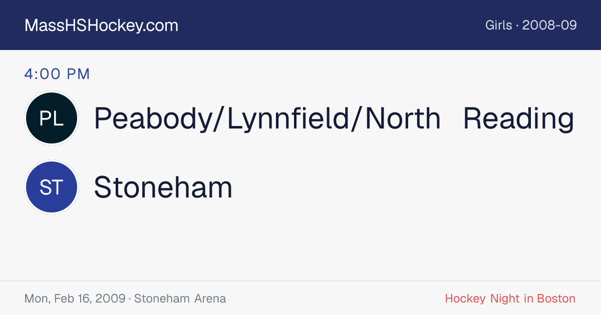 Peabody/Lynnfield/North Reading at Stoneham score card