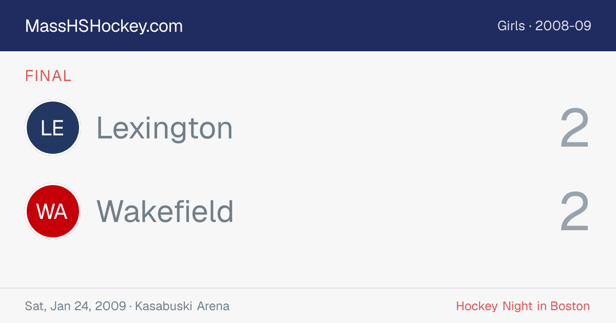 Lexington at Wakefield score card