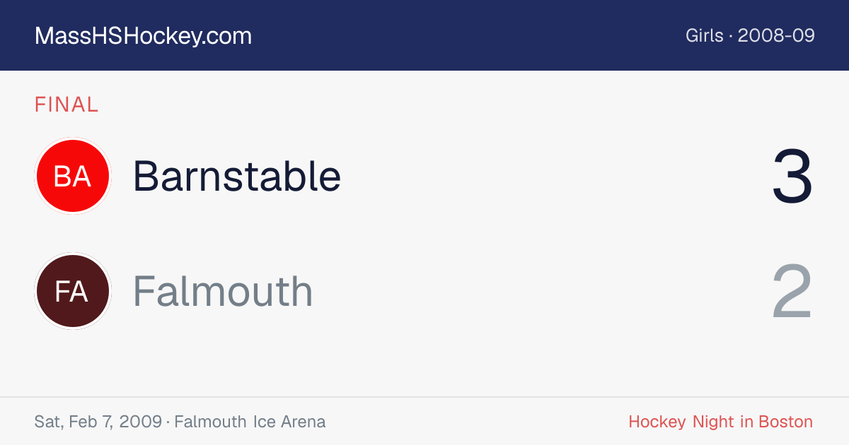 Barnstable at Falmouth score card