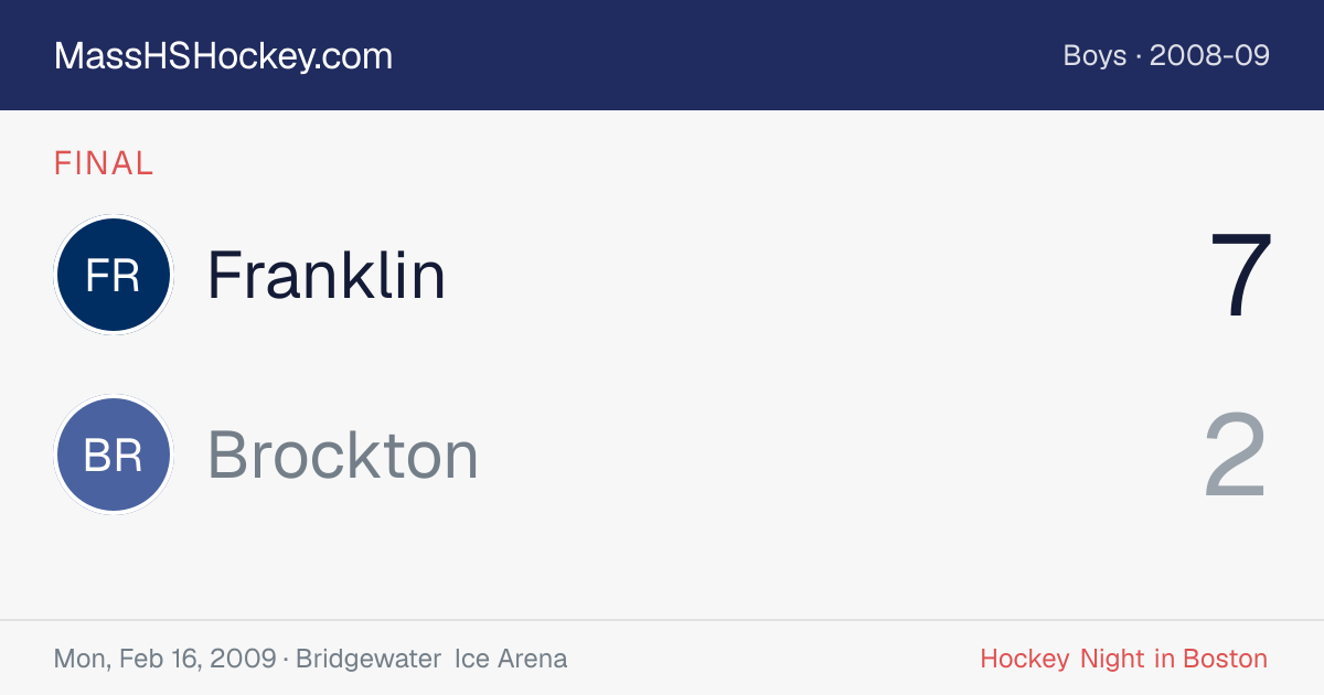 Franklin at Brockton score card