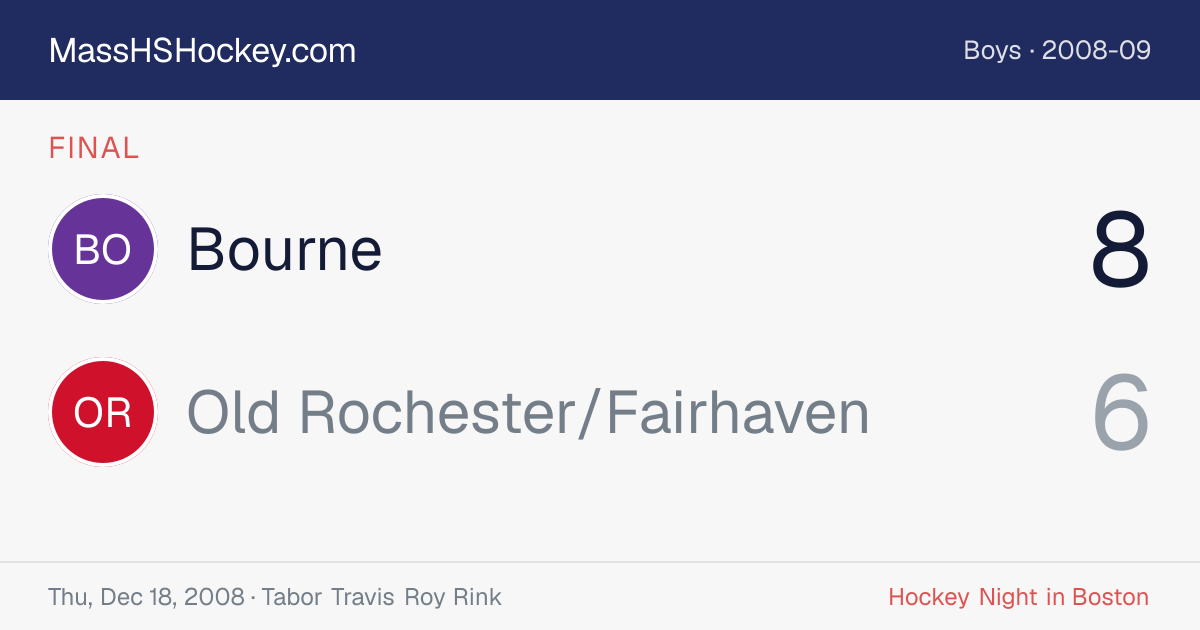Bourne at Old Rochester/Fairhaven score card