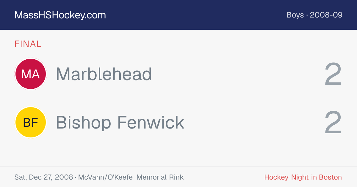 Marblehead at Bishop Fenwick score card