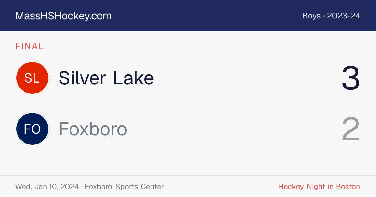 Silver Lake at Foxboro score card