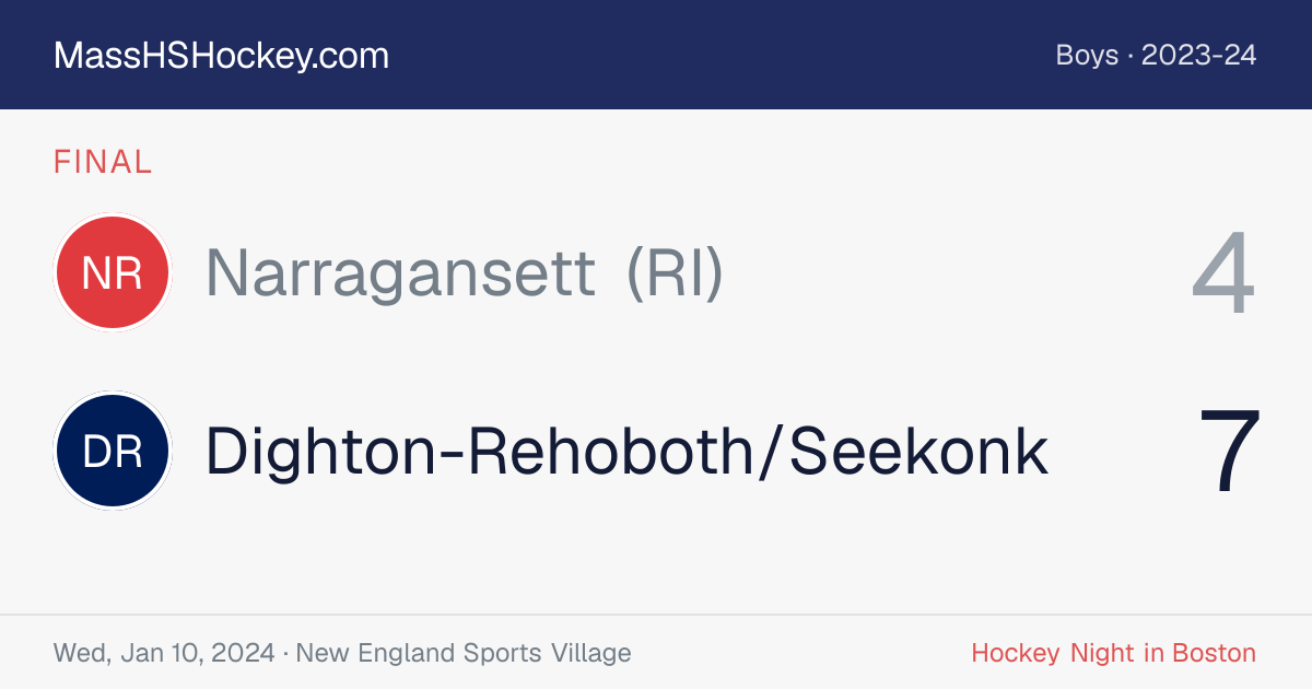 Narragansett (RI) at Dighton-Rehoboth/Seekonk score card