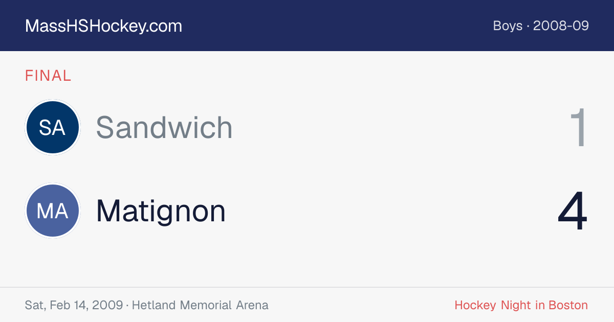 Sandwich at Matignon score card