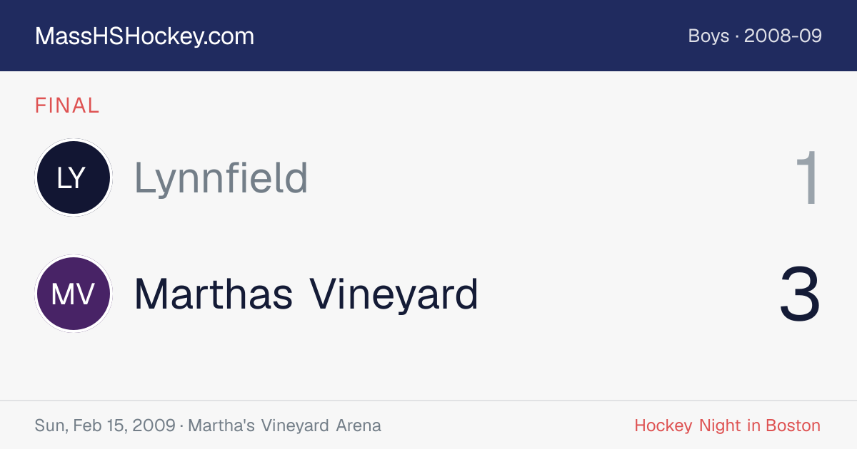 Lynnfield at Marthas Vineyard score card