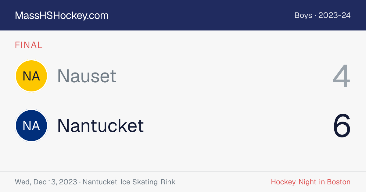 Nauset at Nantucket score card