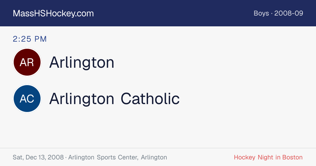 Arlington at Arlington Catholic score card