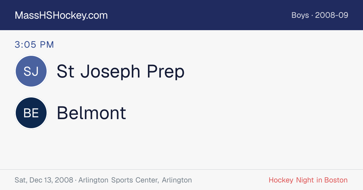 St Joseph Prep at Belmont score card