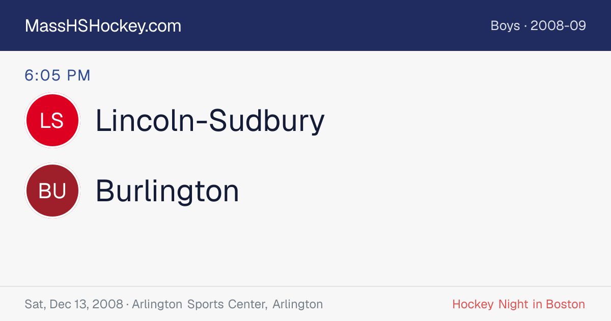 Lincoln-Sudbury at Burlington score card
