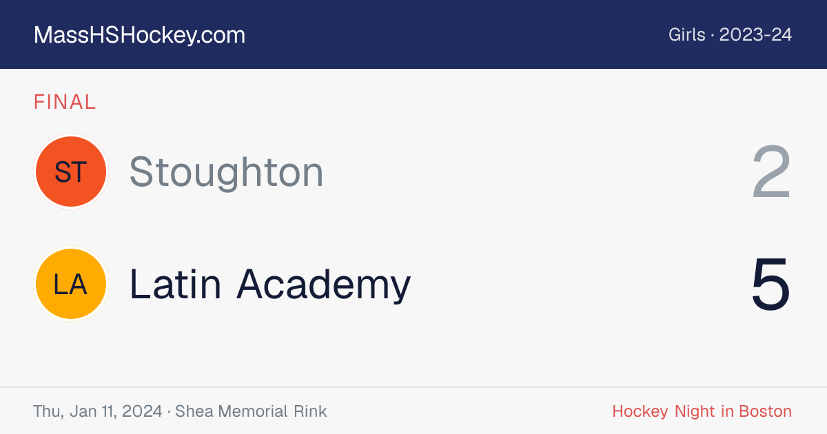 Stoughton at Latin Academy score card