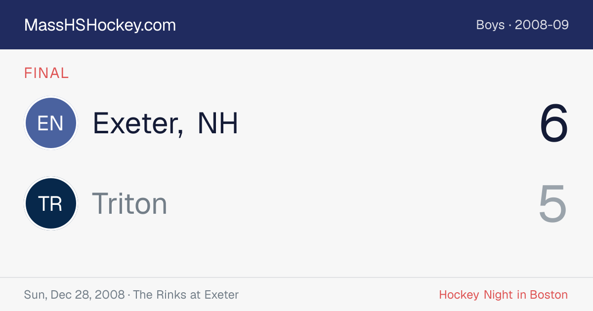 Exeter, NH at Triton score card