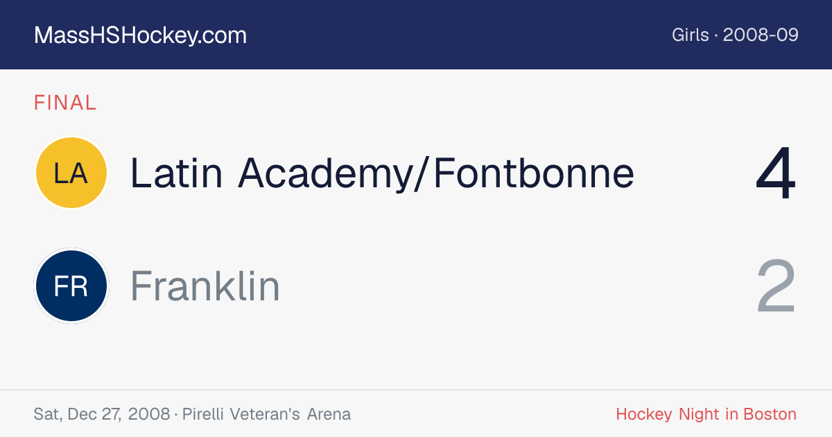 Latin Academy/Fontbonne at Franklin score card