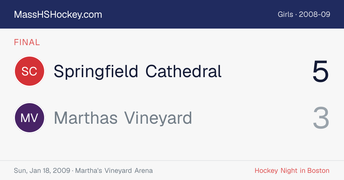 Springfield Cathedral at Marthas Vineyard score card