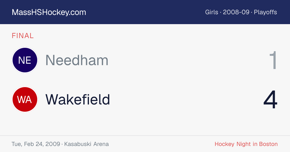 Needham at Wakefield score card