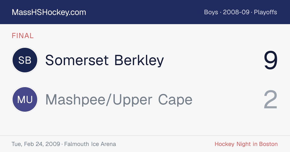 Somerset Berkley at Mashpee/Upper Cape score card