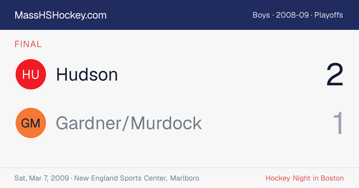 Hudson at Gardner/Murdock score card