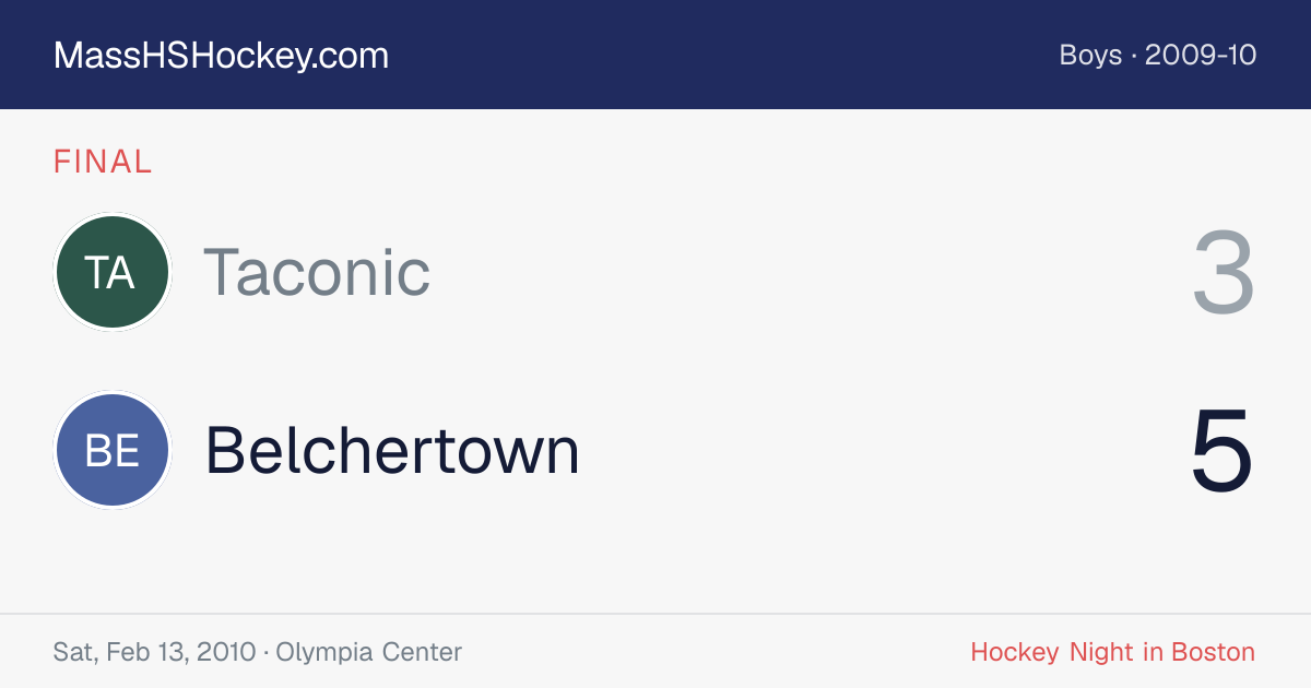 Taconic at Belchertown score card