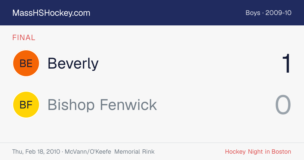 Beverly at Bishop Fenwick score card