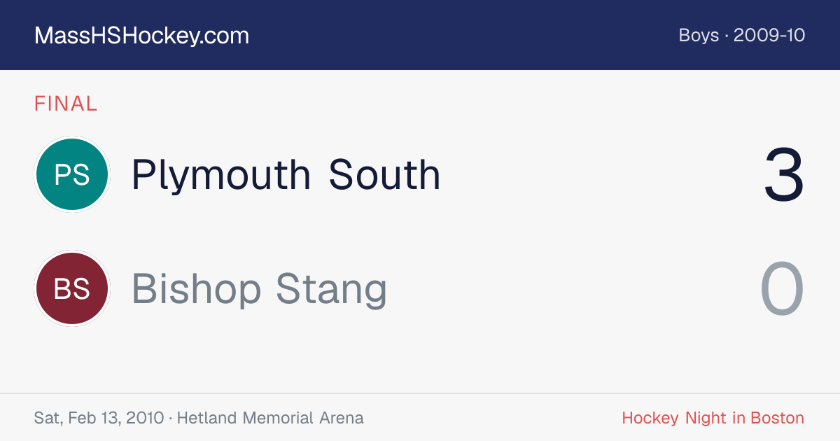 Plymouth South at Bishop Stang score card