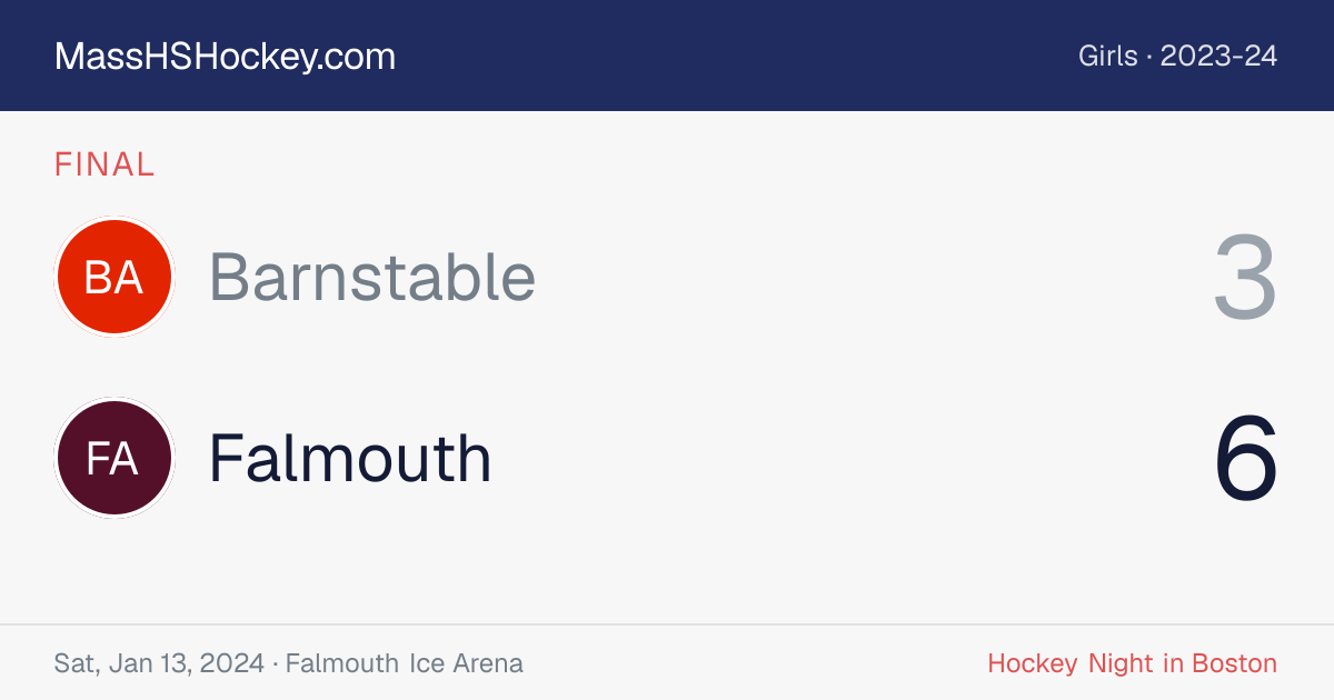 Barnstable at Falmouth score card