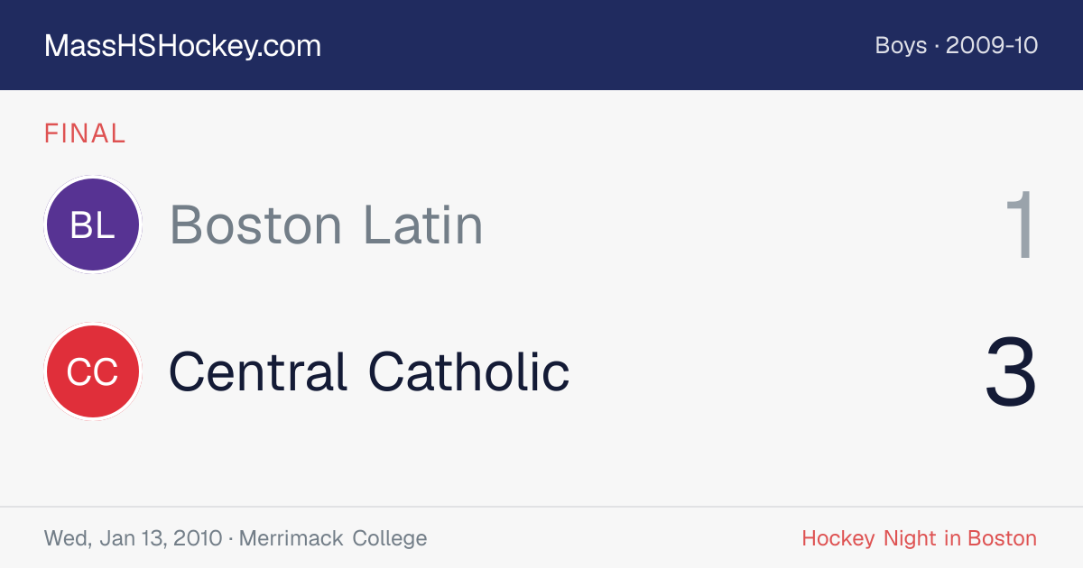Boston Latin at Central Catholic score card